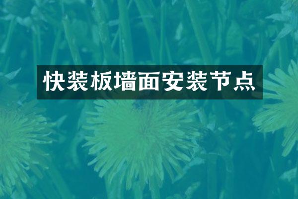 快装板墙面安装节点