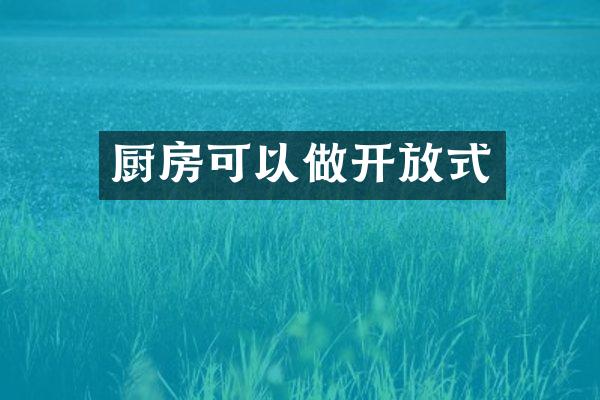 厨房可以做开放式