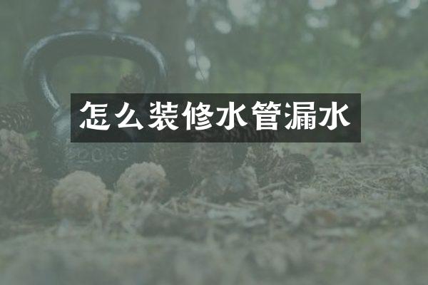 怎么装修水管漏水