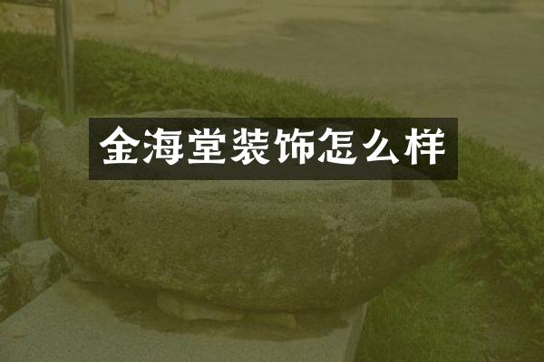 金海堂装饰怎么样