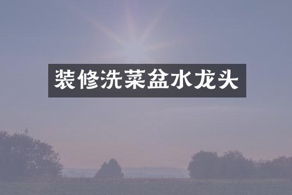 装修洗菜盆水龙头