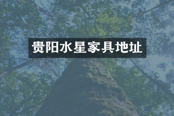 贵阳水星家具地址