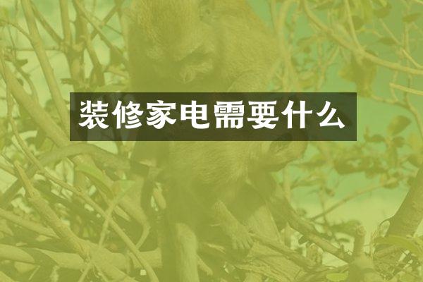 装修家电需要什么