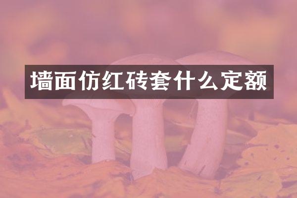 墙面仿红砖套什么定额
