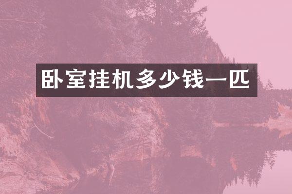 卧室挂机多少钱一匹