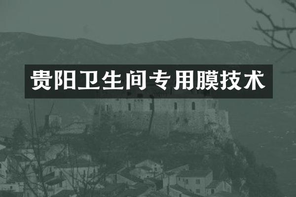 贵阳卫生间专用膜技术