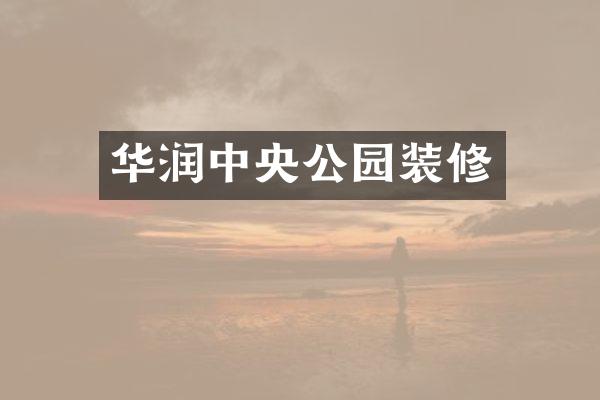 华润中央公园装修