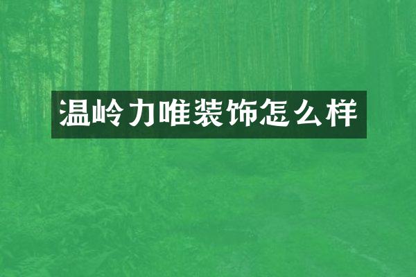温岭力唯装饰怎么样
