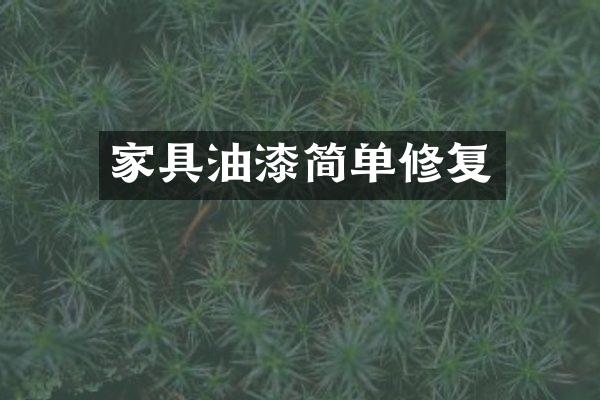 家具油漆简单修复