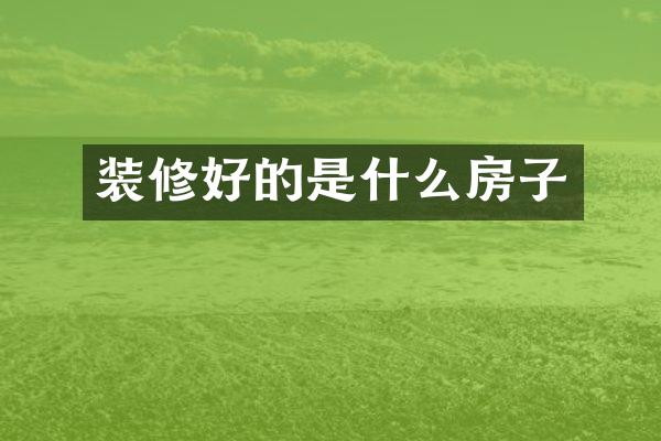 装修好的是什么房子