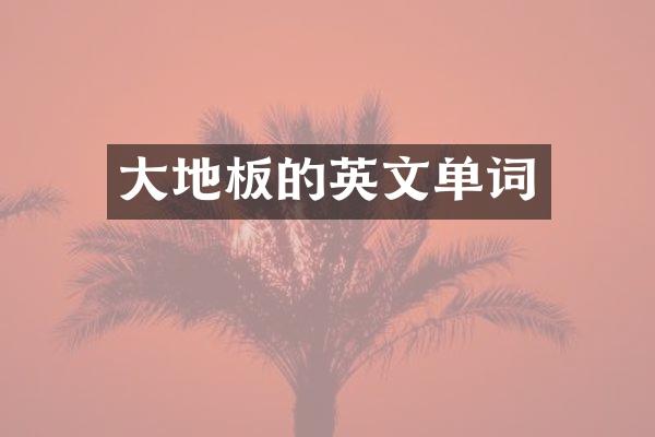 大地板的英文单词