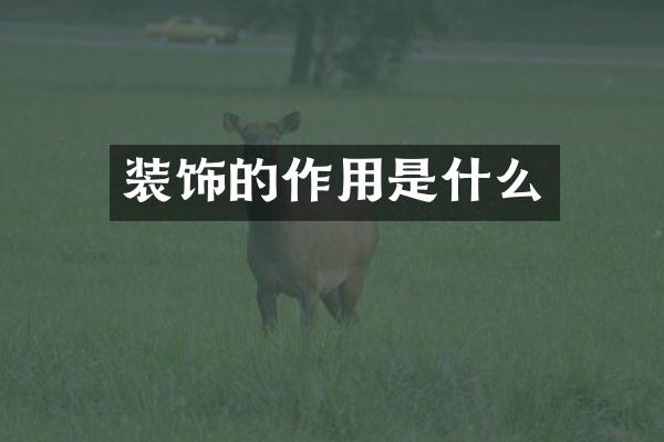 装饰的作用是什么