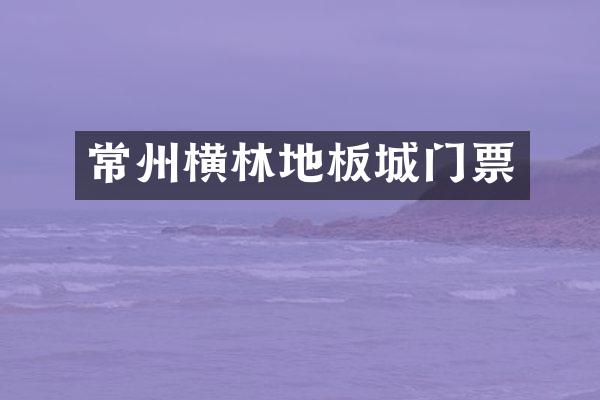 常州横林地板城门票