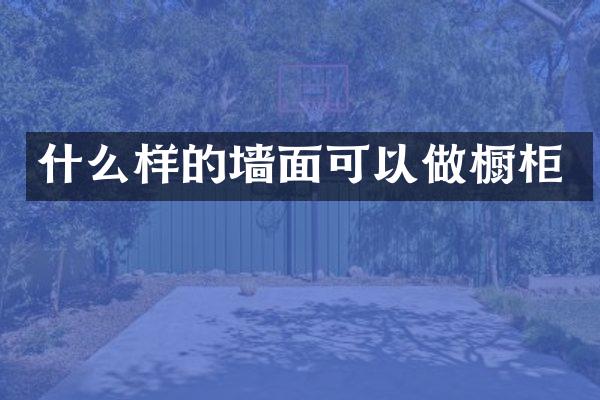 什么样的墙面可以做橱柜