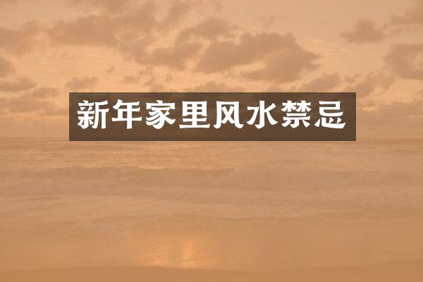 新年家里风水禁忌