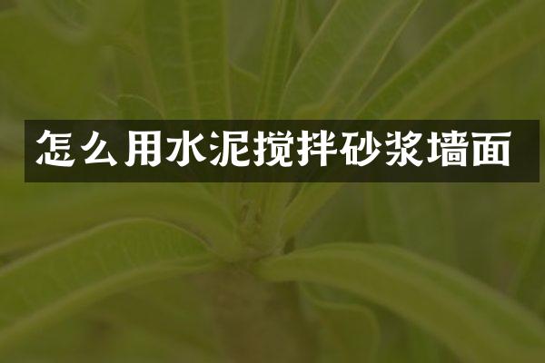 怎么用水泥搅拌砂浆墙面