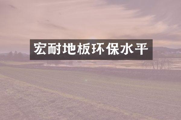 宏耐地板环保水平