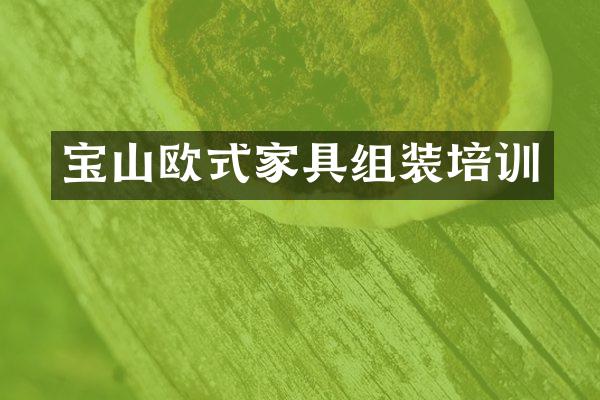 宝山欧式家具组装培训