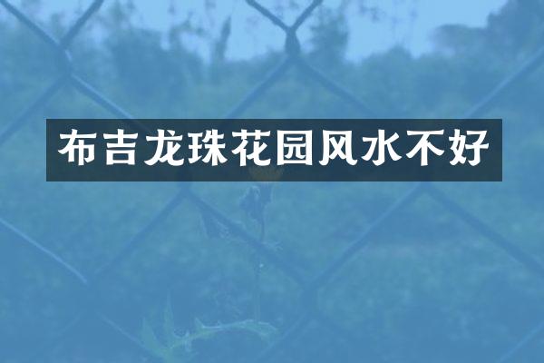 布吉龙珠花园风水不好