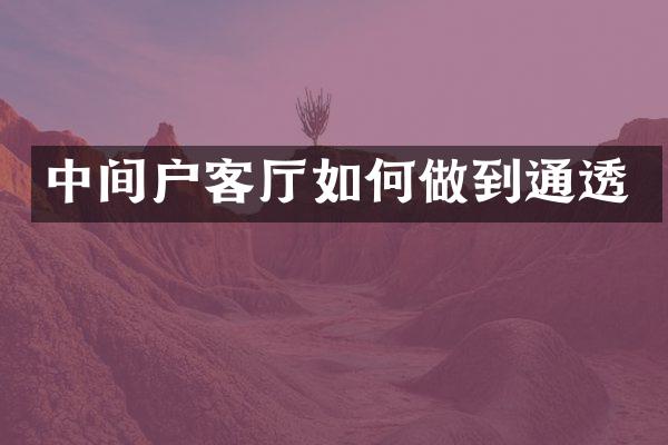 中间户客厅如何做到通透
