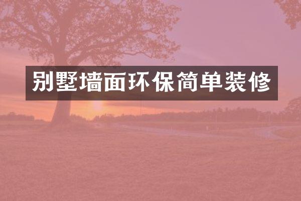 别墅墙面环保简单装修