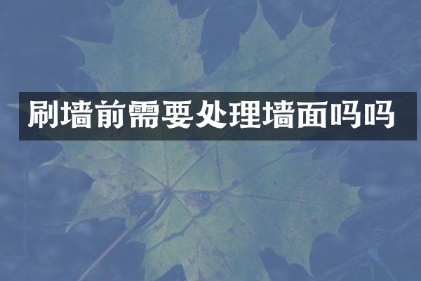 刷墙前需要处理墙面吗吗