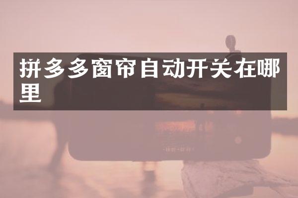 拼多多窗帘自动开关在哪里