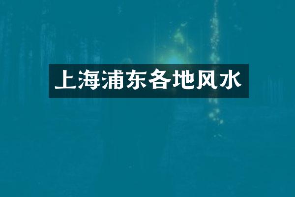 上海浦东各地风水