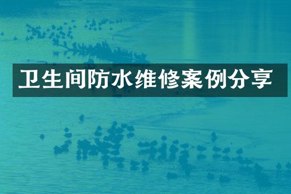 卫生间防水维修案例分享