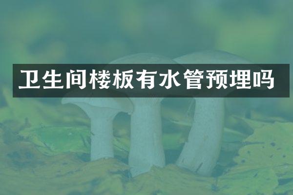 卫生间楼板有水管预埋吗