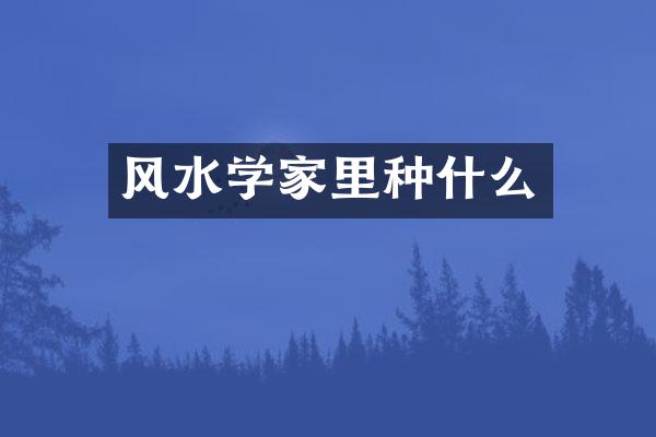 风水学家里种什么