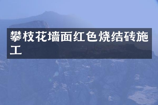 攀枝花墙面红色烧结砖施工