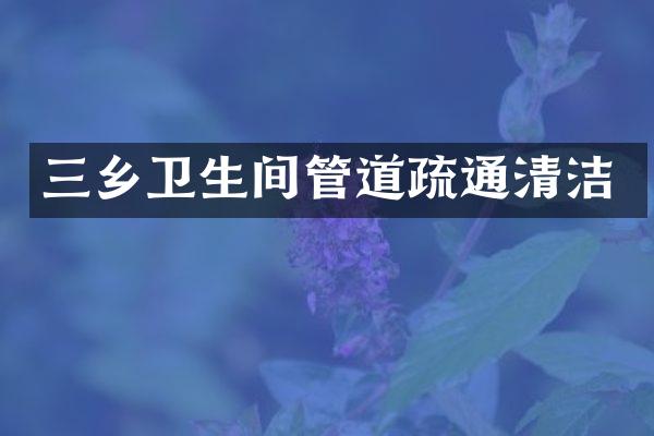 三乡卫生间管道疏通清洁