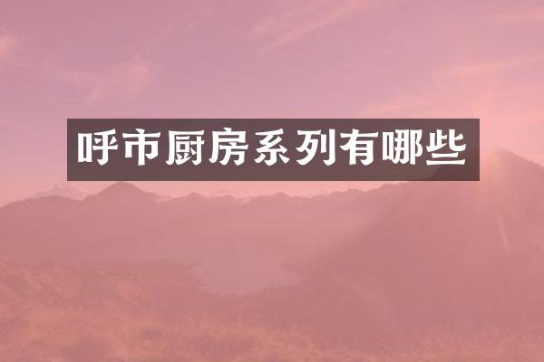 呼市厨房系列有哪些
