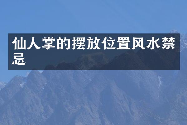 仙人掌的摆放位置风水禁忌