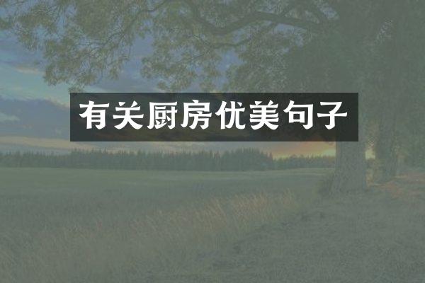 有关厨房优美句子