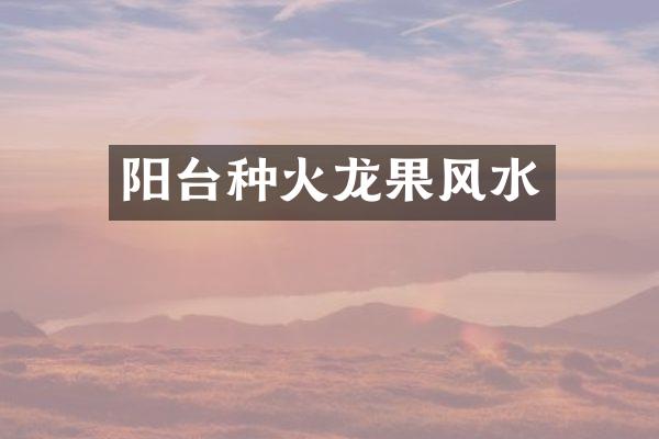 阳台种火龙果风水
