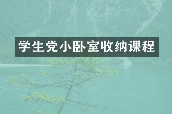 学生党小卧室收纳课程