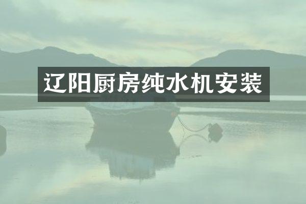 辽阳厨房纯水机安装