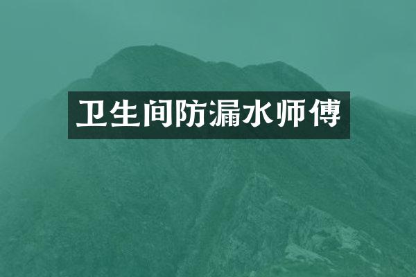 卫生间防漏水师傅