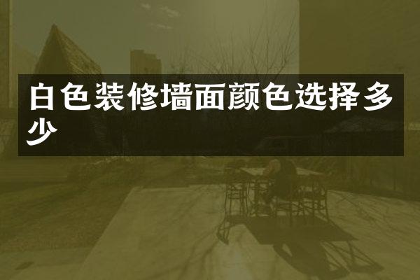 白色装修墙面颜色选择多少