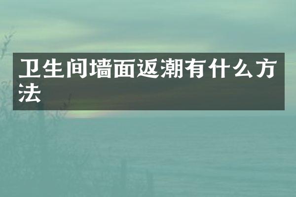 卫生间墙面返潮有什么方法