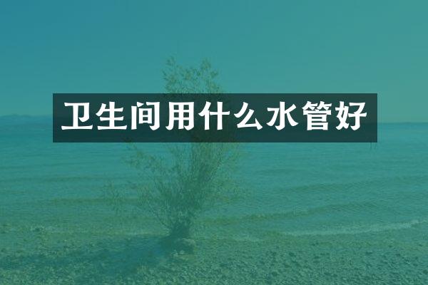 卫生间用什么水管好