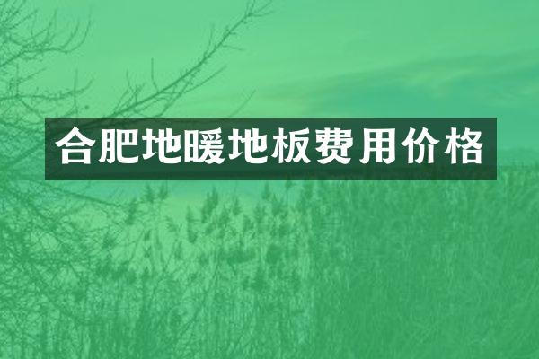 合肥地暖地板费用价格