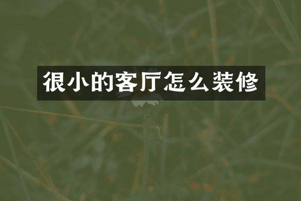 很小的客厅怎么装修