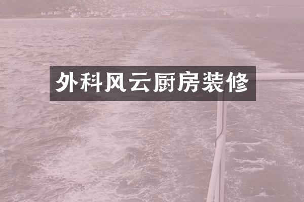 外科风云厨房装修