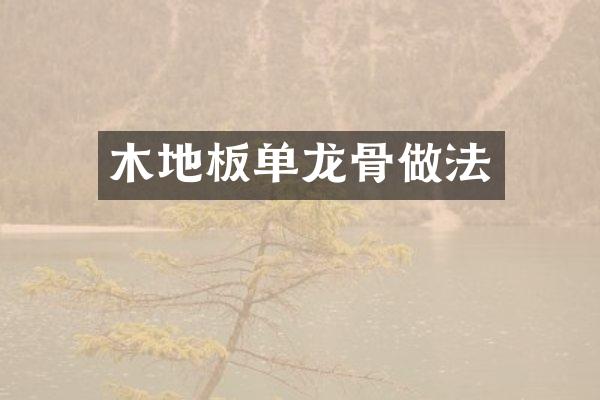 木地板单龙骨做法