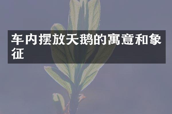 车内摆放天鹅的寓意和象征