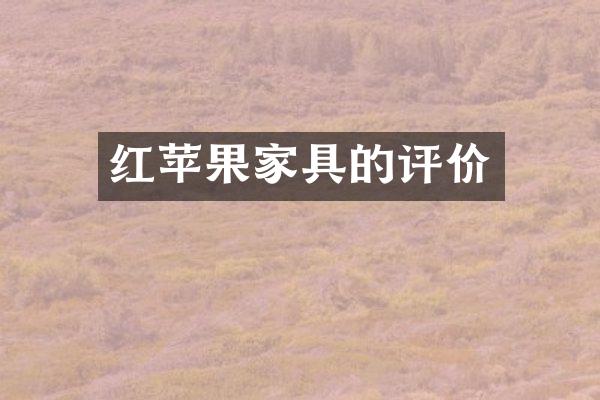 红苹果家具的评价