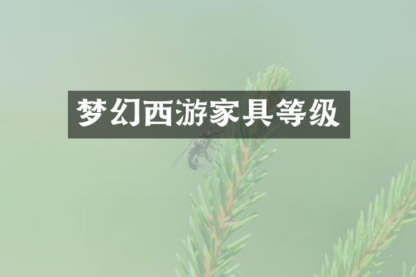 梦幻西游家具等级
